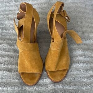 Marc Fisher Mustard Suede Women's Sandals